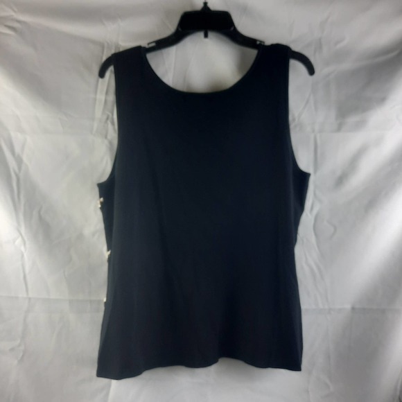 Gardy Sleeveless Dressy Black Tan Sequin Pearls  top Holiday Parties XL - Picture 2 of 4